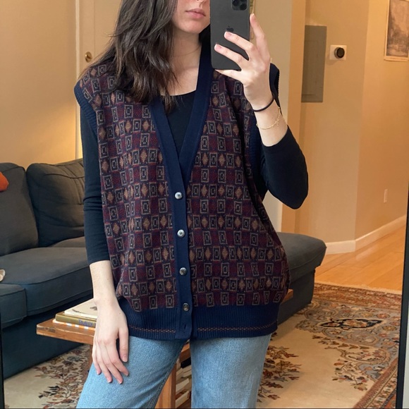80s Men’s Sweater Vest - Picture 1 of 2